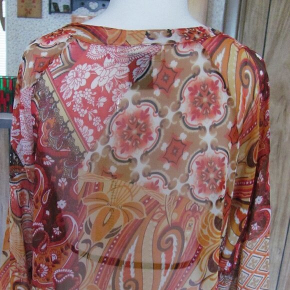 Urban Mangoz  Silk Chiffon Print Top  Brand New - Picture 4 of 10